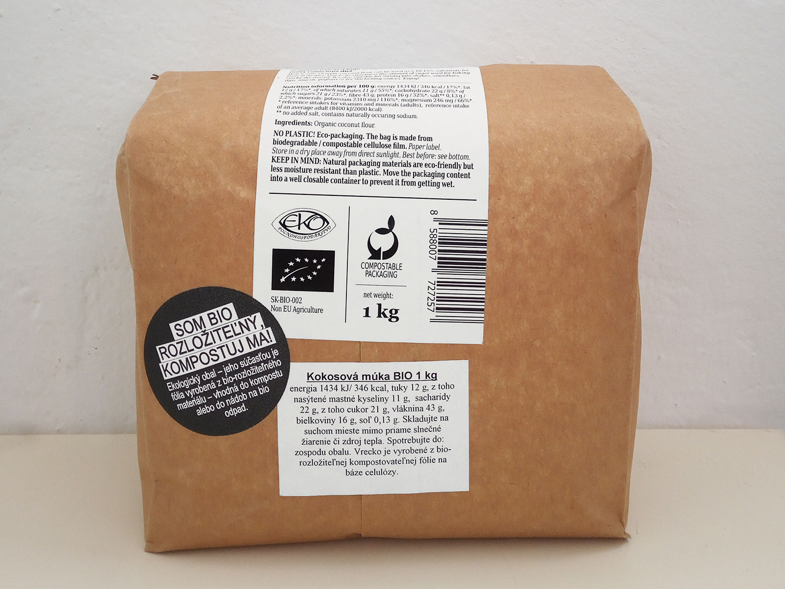 SUM Organic Coconut Flour 1 kg / SUM Kokosová múka BIO 1 kg