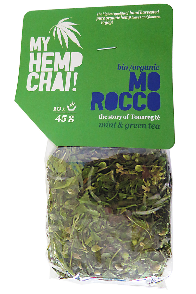 MY HEMP CHAI! bio/organic MO ROCCO hemp herbal tea blend / konopný čaj a la Tuarég so zeleným čajom a mätou
